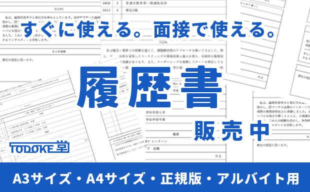 すぐに使える。面接で使える。履歴書【A3】