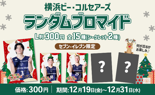 横浜ビー・コルセアーズランダムブロマイド2025クリスマス(セブン-イレブン限定絵柄)